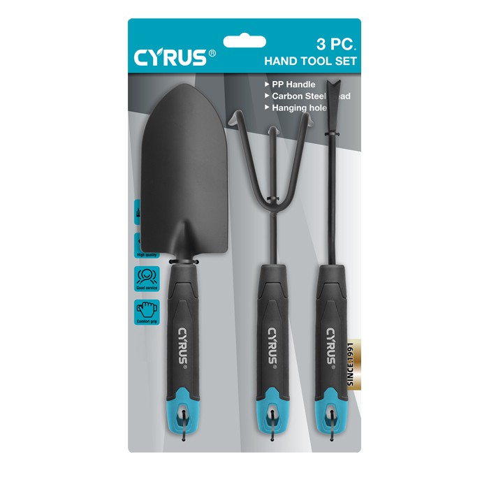 Conjunto de ferramentas para as mãos do jardim de aço carbono